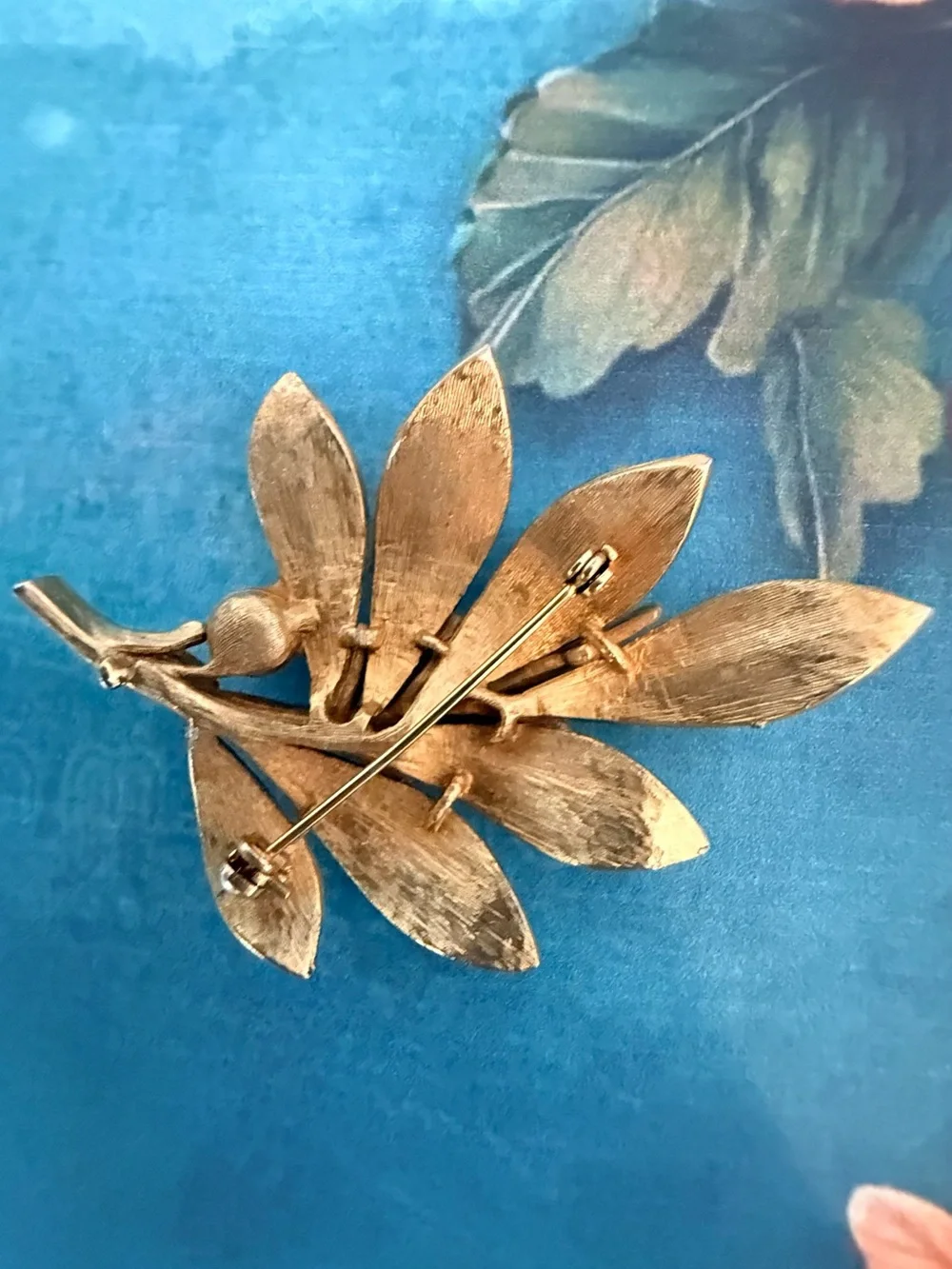 Gold Leaf Pearl and Crystal Brooch - Elegant Women’s Jewelry